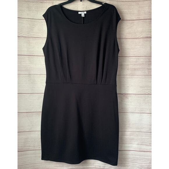 Nine West Black Sleeveless Sheath Dress with Pleating Detail LBD Size XL - Picture 12 of 14